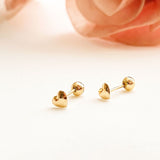 Aretes Corazon  con Seguro tornillo